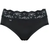 Sloggi Romance Dames Midi slip met kant - Zwart - Maat 42