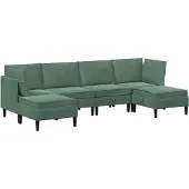 vidaXL Woonkamer Meubelset 6 st Zeegroen Fluweel