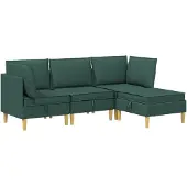 vidaXL Modulaire Sofa Set met Opslag 4 st Donkergroen Stof