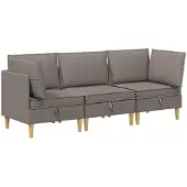 vidaXL Modulaire Sofa Set met Opslag 3 st Taupe Stof