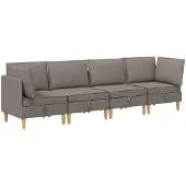 vidaXL Modulaire Sofa Set met Opslag 4 pcs Taupe Stof