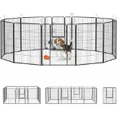 PawHut Huisdierenren-Staal-240L x 240B x 100H cm-Grijs