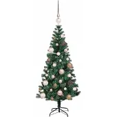 vidaXL Kunststof Voorverlichte Kerstboom Groen 120 cm PVC en Metalen