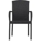 Ebuy24 Anita tuinstoel polyrattan stapelbaar zwart.