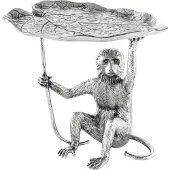 Invicta Design Bijzettafel WILDLIFE MONKEY 60cm Zilver Metaal Handgemaakt - 44836