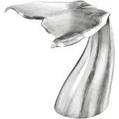 Invicta Design Bijzettafel WILDLIFE Whale Fin 60cm zilver metaal handgemaakt - 44842
