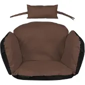 AIO Factory Tuinkussen 112x113 cm voor hangstoel ooievaarsnest waterdicht bruin