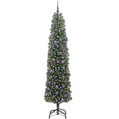 vidaXL Kunstkerstboom Groen 210 cm PVC en Staal en Kunststof