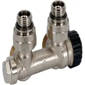 Heimeier Multilux 2-pijps onderblok 1/2 inch haaks z/thermostaatknop