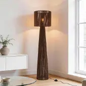 LumenXL Vloerlamp Anori van gevlochten papiertouw in donkerbruin