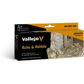 Vallejo Model Air Effects Series Ruins & Rubble - 8 kleuren - 17ml - 71214