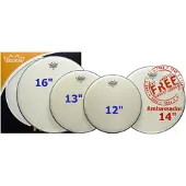 Remo Ambassador Coated Drum Hoofden Pro Pack met 14" Snare Hoofd