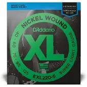 D'addario And Co EXL220-5 NICKEL WOUND LONG SCALE SUPER LIGHT 5C 40-125