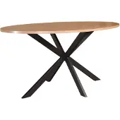 Lizzely Garden & Living Eettafel ovaal visgraat 160cm Obie bruin ovale tafel