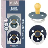 BIBS Fopspeen Glow Petrol/Deep Space 0-6 mnd 2 st