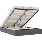vidaXL Ottomanbed zonder matras, grijs, 140x190 cm, kunstleer