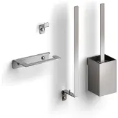 Clou Fold toilet accessoireset, rvs geborsteld