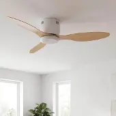 LumenXL Plafondventilator wit met beukenhoutlook incl. afstandsbediening - Rivotra