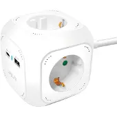 Logilink LPS283U 4-fach Ladewürfel, 4xSteckdose, 1x USB-C PD 20W