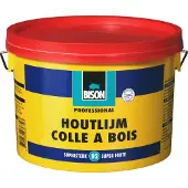 Bison Houtlijm emmer 3 kg, hoogwaardige, vochtbestendige witte houtlijm, droogt transparant op, oplosmiddelvrij, overschilderbaar, D2, sterker dan hout