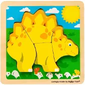 Bigjigs houten puzzel Stegosaurus - educatief speelgoed dino.