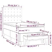 vidaXL Boxspringbed met matras, zwart, 90x200 cm, stof