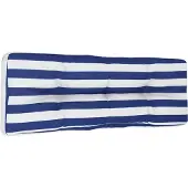 vidaXL Palletkussen 120x40x12 cm stof gestreept blauw en wit