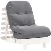 vidaXL Futon slaapbank met matras 60x206x11 cm massief grenenhout wit