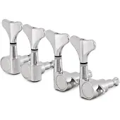 Gear4Music Guitarworks Bass Guitar Mini Machine Heads 2-a-side Chrome