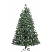 vidaXL Kunstmatige Hinged Kerstboom Groen 210 cm PVC en Metalen