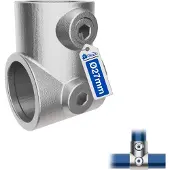 GeZu Impex Korte T-Stuk Buisklem Ø27mm Verzonken Zilver
