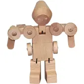 Primi Passi houten speelgoed transformeer robot cementwagen educatief.
