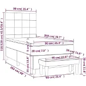 vidaXL Boxspring met matras stof zwart 90x200 cm