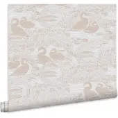 Laura Ashley Swans Behang - Dieren - 10mx52cm - Grijs