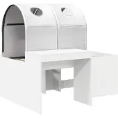 vidaXL Bed met Tunnel 3 st Wit Bewerkt hout