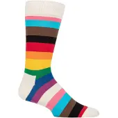 Happy socks Unisex Pride Stripe Sock White-Schoenmaat 36 - 40