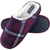 Dunlop - Heren Warme Pluche Fleece Voering Instap Muil Geruite Huisslippers