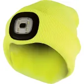 Sock Snob Gebreide wintermuts voor heren met led-gloeiend licht - Geel