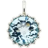 Orolino Anhänger 585 Gold mit Topas blau (beh.) 11,5mm rund
