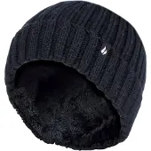 Heat Holder Dikke dikke geribbelde muts voor meisjes - Zwart