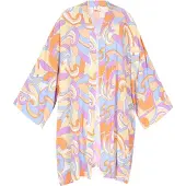 IZIA Kimono lichtblauw / geel / lila / oranje