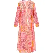 IZIA Kimono 'Boho' curry / oranje / pink / wit