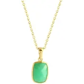 Jamelli Damen-Kette 925er Silber 1 Chrysopras One Size 88396286