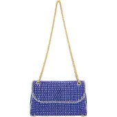Faina Schoudertas royal blue/koningsblauw / transparant