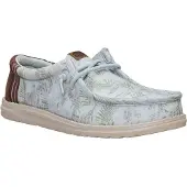 HeyDude Instappers Heren Wally Washed Groen Nylon | Maat 44