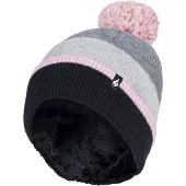 Heat Holder - Dames Thermische Winter Pom Pom Muts - Grijs / Roze