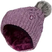 Heat Holder - Pom Pom-muts met boeien voor dames - Roos