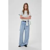 My Essential Wardrobe Top 'MWAsla' lichtblauw / zwart / wit