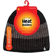 Heat Holder - Thermische gestreepte wintermuts voor heren - Zwart
