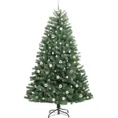 vidaXL Kunstmatige Hinged Kerstboom Groen 210 cm PVC en Metalen